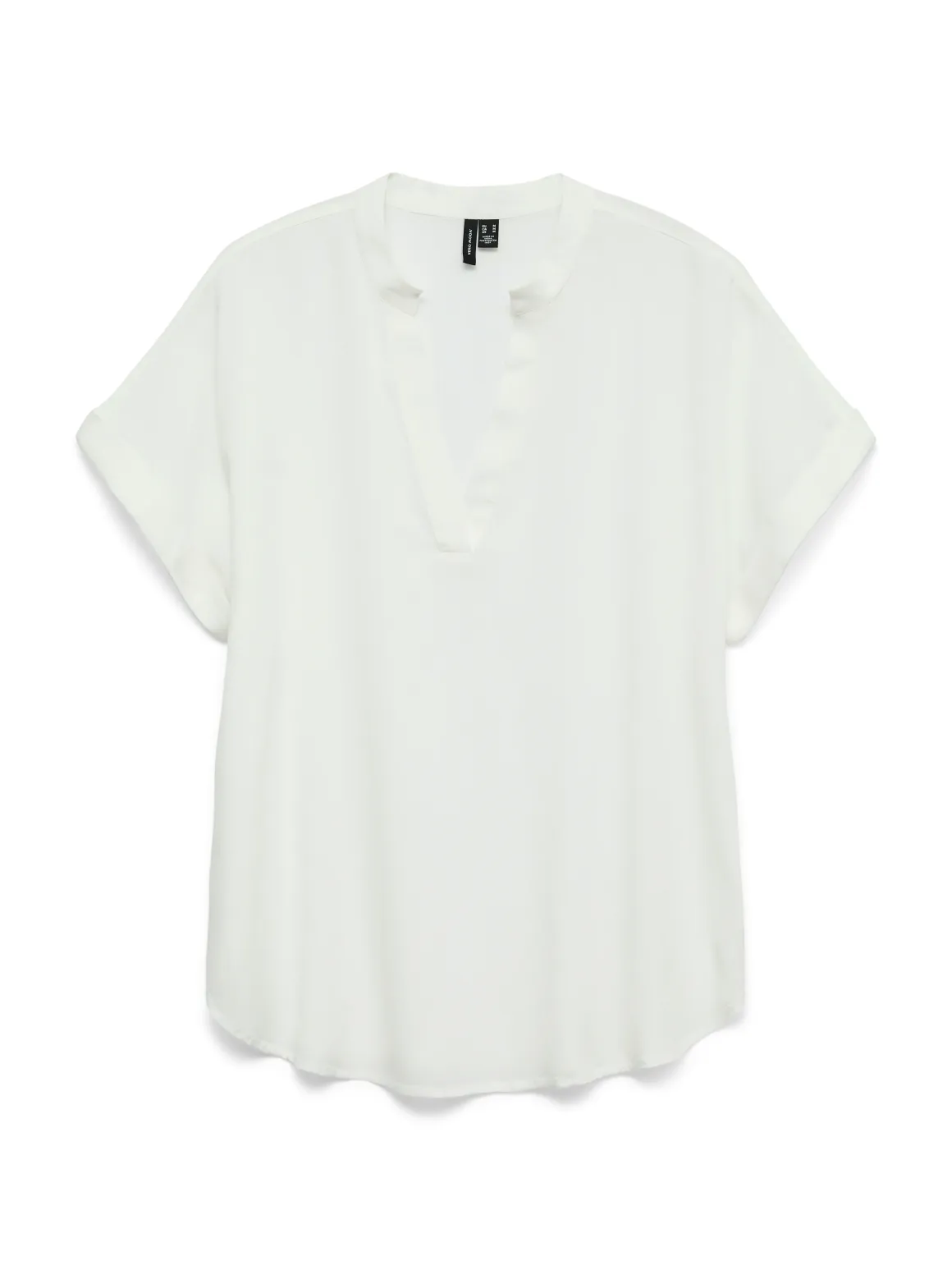 Blusa bianca da Donna a maniche corte colletto alla coreana Vero Moda