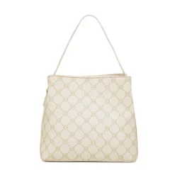 Borsa a mano bianco off-white da Donna con logo dorato Carrera Jeans
