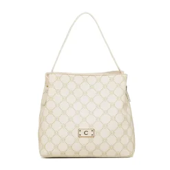 Borsa a mano bianco off-white da Donna con logo dorato Carrera Jeans