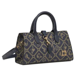 Borsa a mano blu da Donna con stampa logata e tracolla Giulia Pieralli