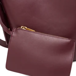 Borsa a mano Bordeaux da Donna con logo Lora Ferres