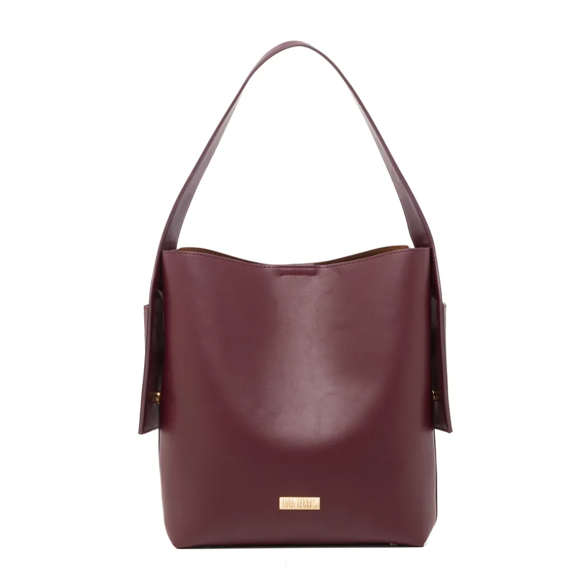 Borsa a mano Bordeaux da Donna con logo Lora Ferres
