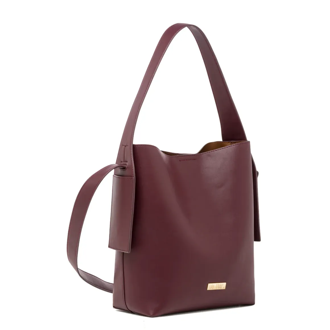 Borsa a mano Bordeaux da Donna con logo Lora Ferres