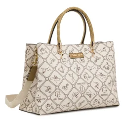 Borsa a mano da Donna beige con manici borchiati Giulia Pieralli