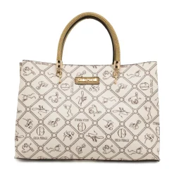 Borsa a mano da Donna beige con manici borchiati Giulia Pieralli