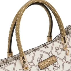 Borsa a mano da Donna beige con manici borchiati Giulia Pieralli