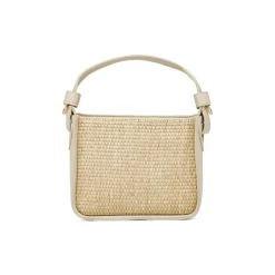 Borsa a mano da Donna Beige effetto paglia Lora Ferres