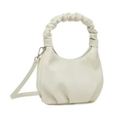 Borsa a mano da donna bianca Lora Ferres con manico arricciato