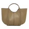 Borsa a mano da Donna color taupe effetto martellato Lora Ferres