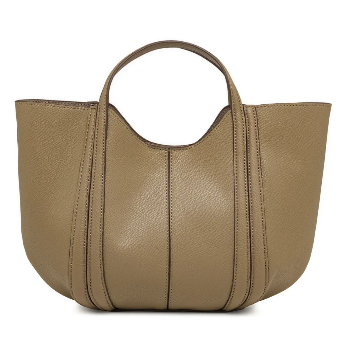 Borsa a mano da Donna color taupe effetto martellato Lora Ferres