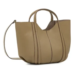 Borsa a mano da Donna color taupe effetto martellato Lora Ferres