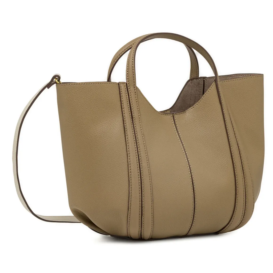 Borsa a mano da Donna color taupe effetto martellato Lora Ferres