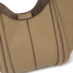 Borsa a mano da Donna color taupe effetto martellato Lora Ferres