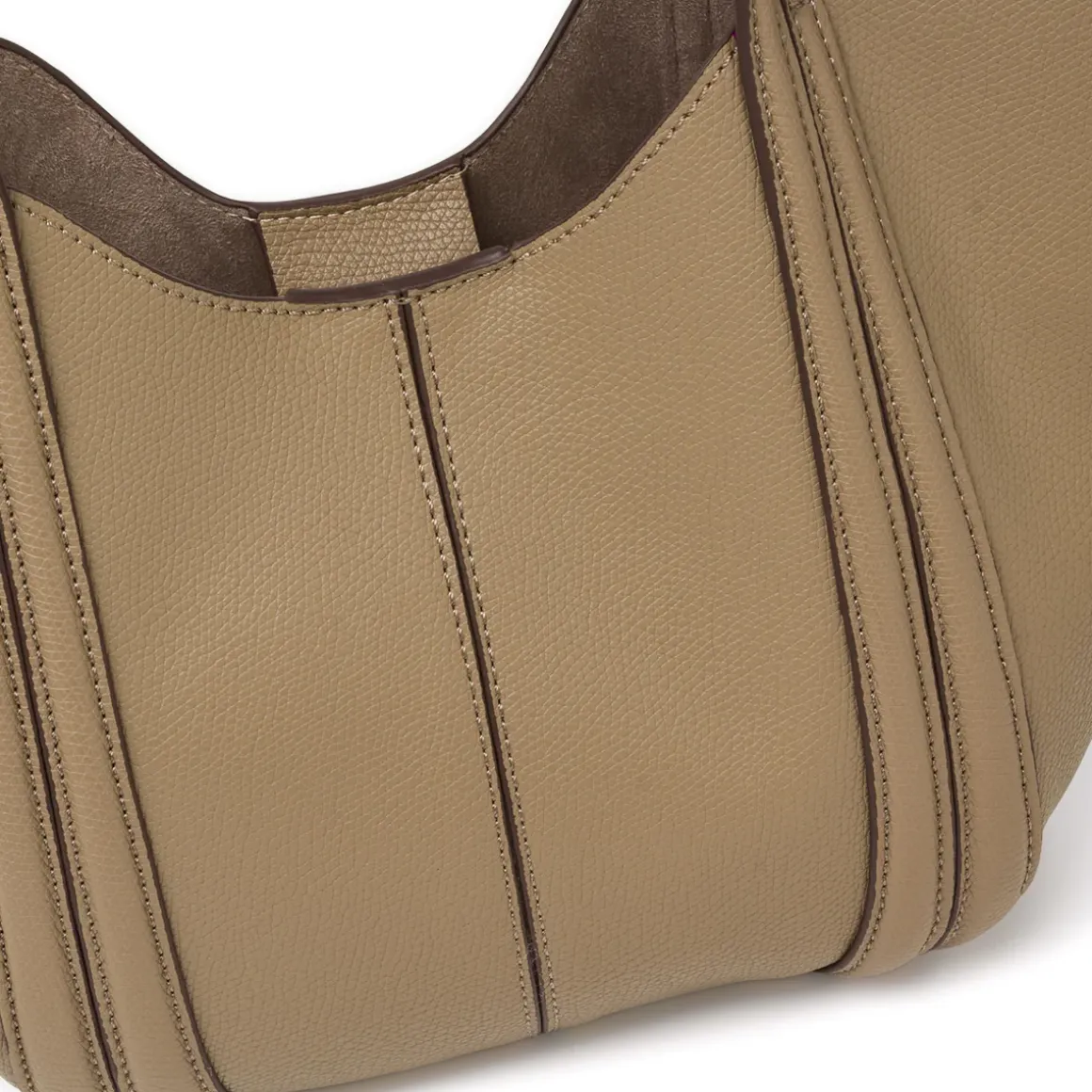 Borsa a mano da Donna color taupe effetto martellato Lora Ferres