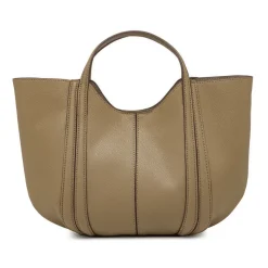 Borsa a mano da Donna color taupe effetto martellato Lora Ferres