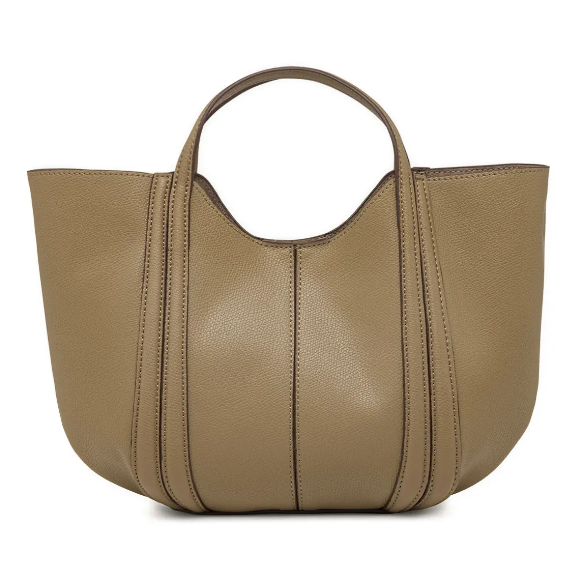 Borsa a mano da Donna color taupe effetto martellato Lora Ferres