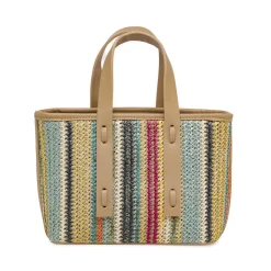 Borsa a mano da Donna multicolore effetto paglia Lora Ferres