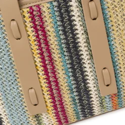 Borsa a mano da Donna multicolore effetto paglia Lora Ferres