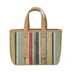 Borsa a mano da Donna multicolore effetto paglia Lora Ferres