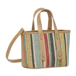Borsa a mano da Donna multicolore effetto paglia Lora Ferres