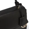 Borsa a mano da donna nera Lora Ferres con tracolla e dettagli oro