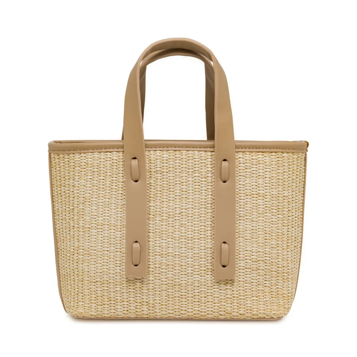 Borsa a mano da Donna nude effetto paglia con tracolla Lora Ferres