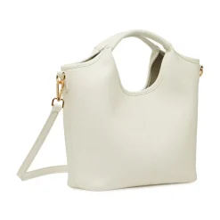 Borsa a mano donna bianco off white Lora Ferres con tracolla rimovibile