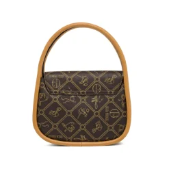 Borsa a mano Donna marrone con stampa logo e tracolla Giulia Pieralli