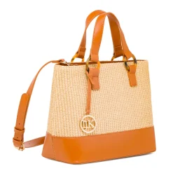 Borsa a Mano in Rafia da Donna con Ciondolo rimovibile Logo Lumberjack