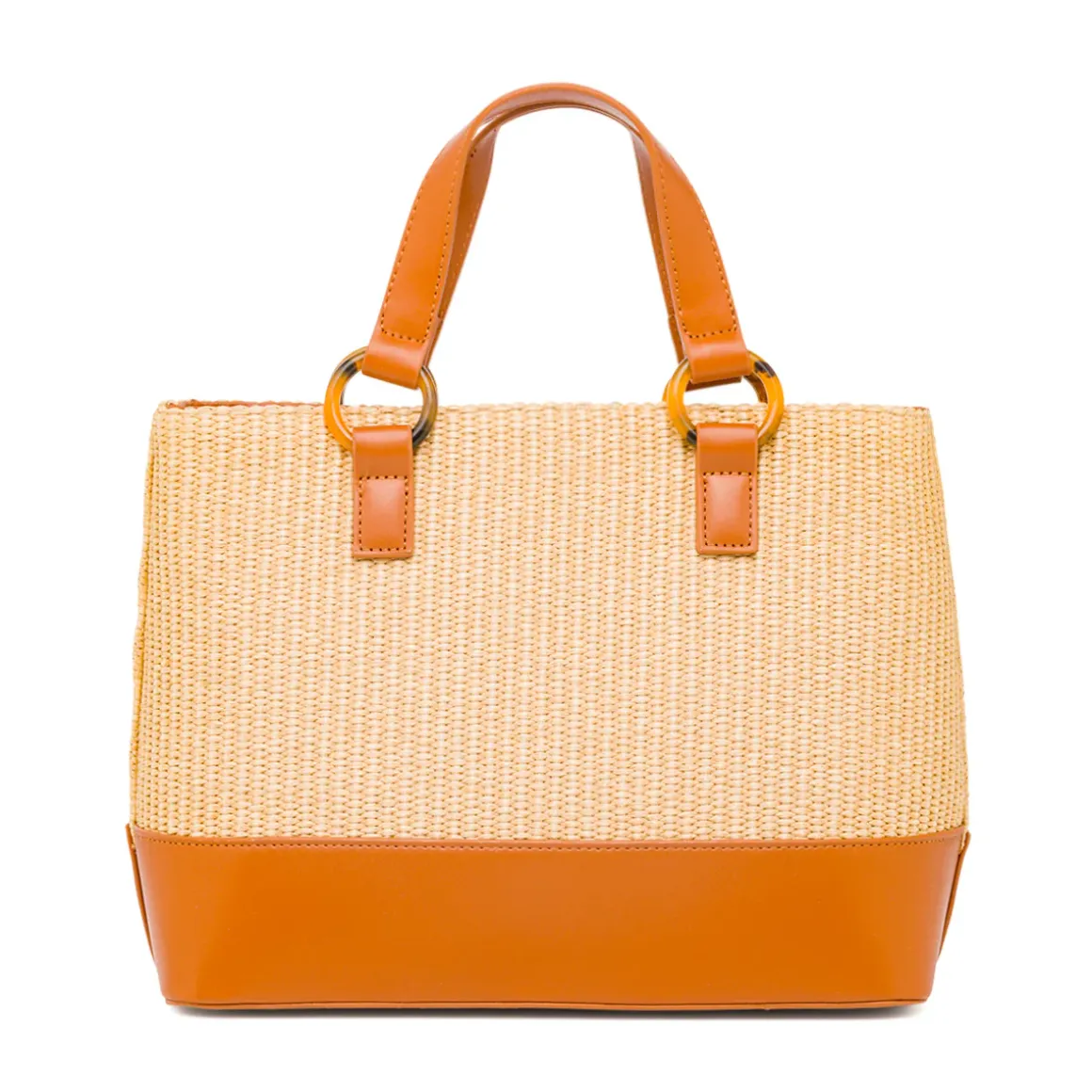 Borsa a Mano in Rafia da Donna con Ciondolo rimovibile Logo Lumberjack