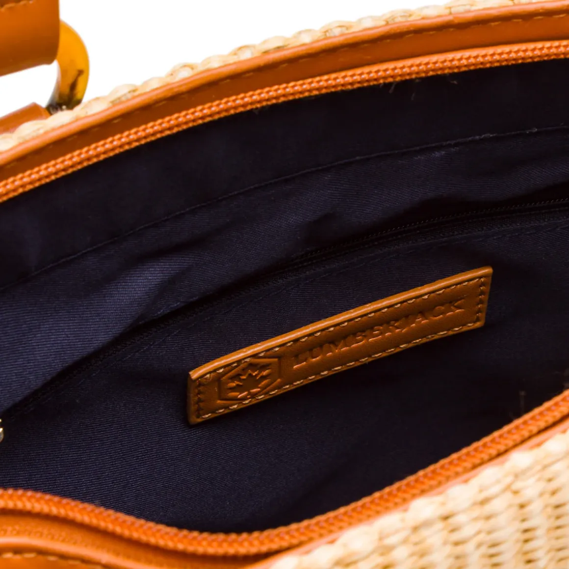 Borsa a Mano in Rafia da Donna con Ciondolo rimovibile Logo Lumberjack