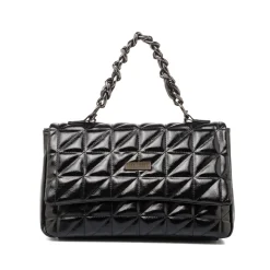 Borsa a mano nera da Donna con manici a catena Lora Ferres