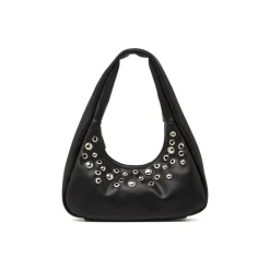 Borsa a mano nera da Donna con occhielli metallici Lora Ferres