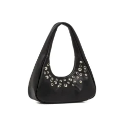 Borsa a mano nera da Donna con occhielli metallici Lora Ferres
