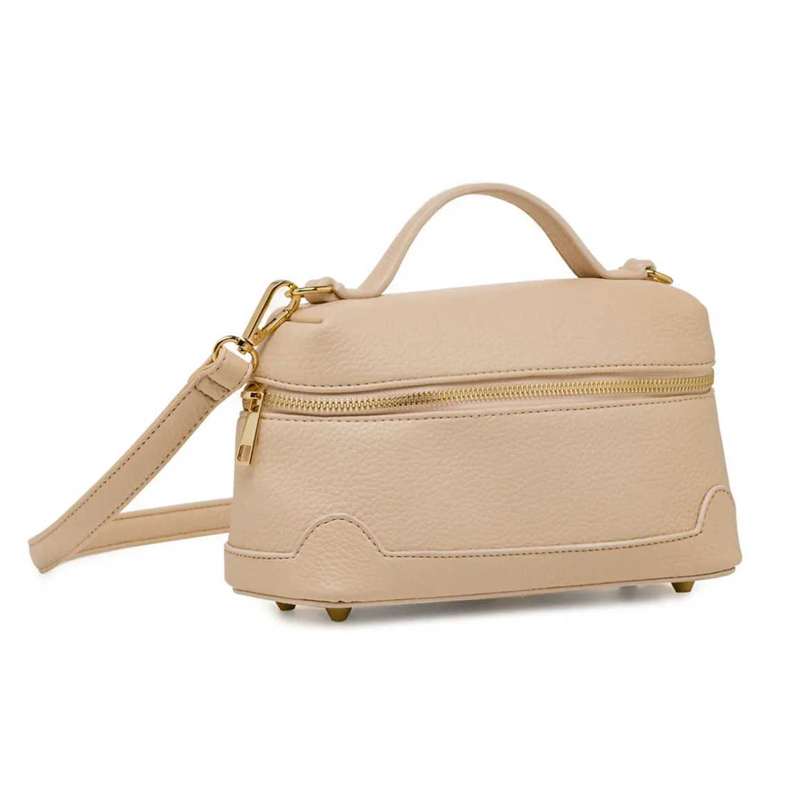 Borsa a mano nude da Donna effetto martellato Lora Ferres