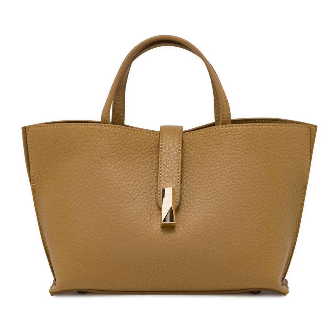 Borsa a mano Tote bag Lora Ferres da donna marrone con fibbia metallica
