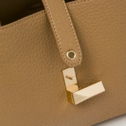 Borsa a mano Tote bag Lora Ferres da donna marrone con fibbia metallica