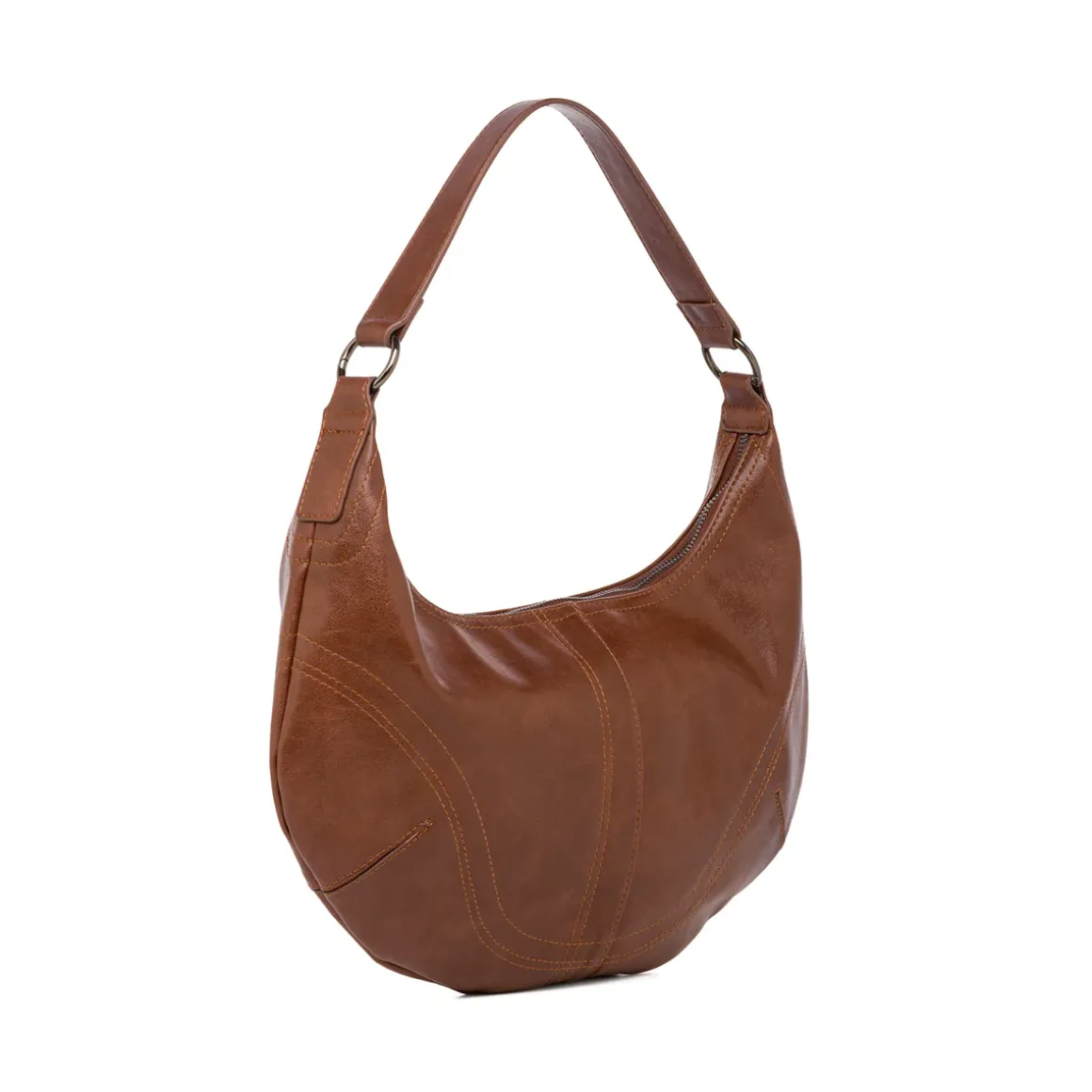 Borsa a mezzaluna marrone da Donna Lora Ferres