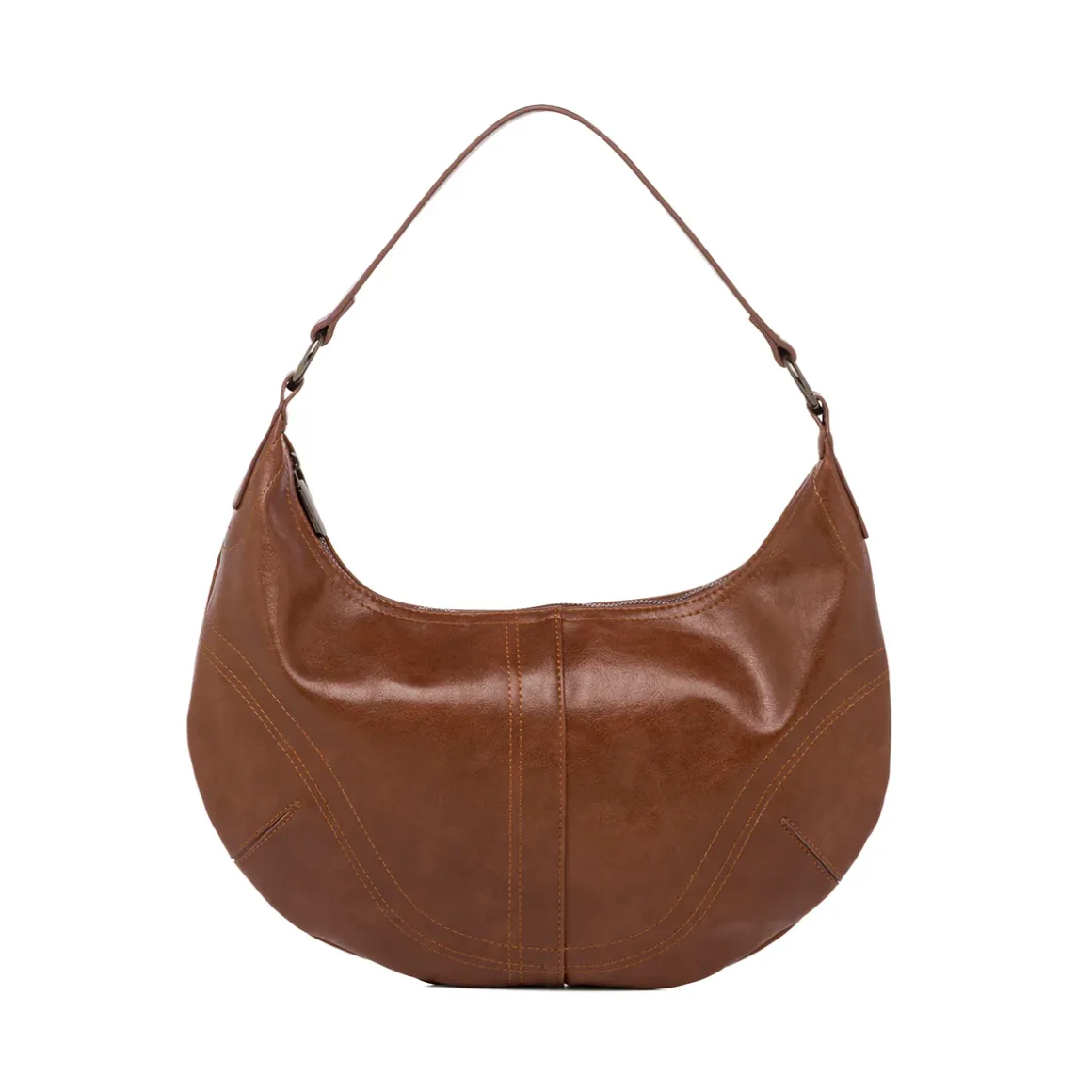 Borsa a mezzaluna marrone da Donna Lora Ferres
