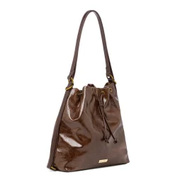 Borsa a secchiello marrone da Donna Lora Ferres