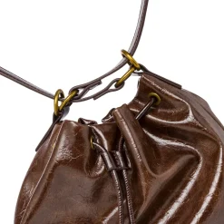 Borsa a secchiello marrone da Donna Lora Ferres