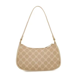 Borsa a spalla beige da Donna con stampa monogram Carrera Jeans