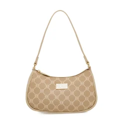 Borsa a spalla beige da Donna con stampa monogram Carrera Jeans