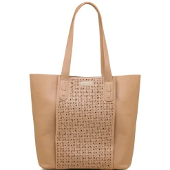 Borsa a spalla beige da Donna con dettagli traforati Lora Ferres