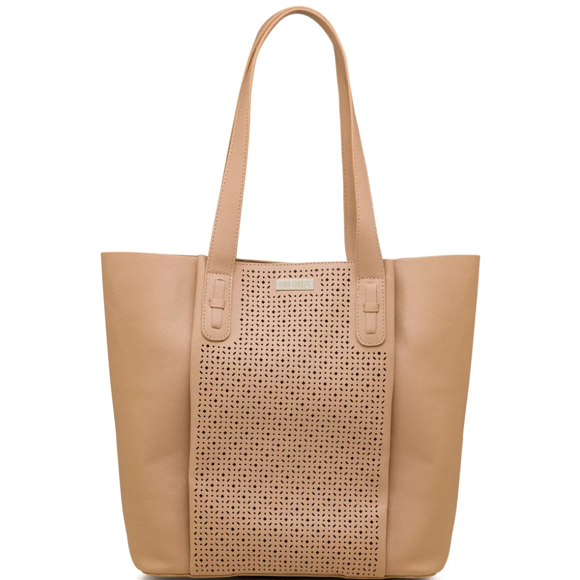 Borsa a spalla beige da Donna con dettagli traforati Lora Ferres