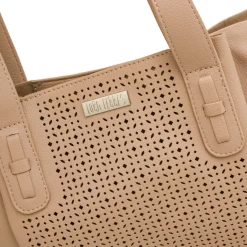 Borsa a spalla beige da Donna con dettagli traforati Lora Ferres