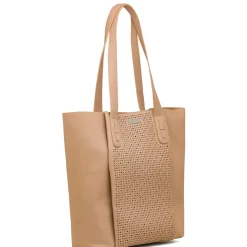 Borsa a spalla beige da Donna con dettagli traforati Lora Ferres