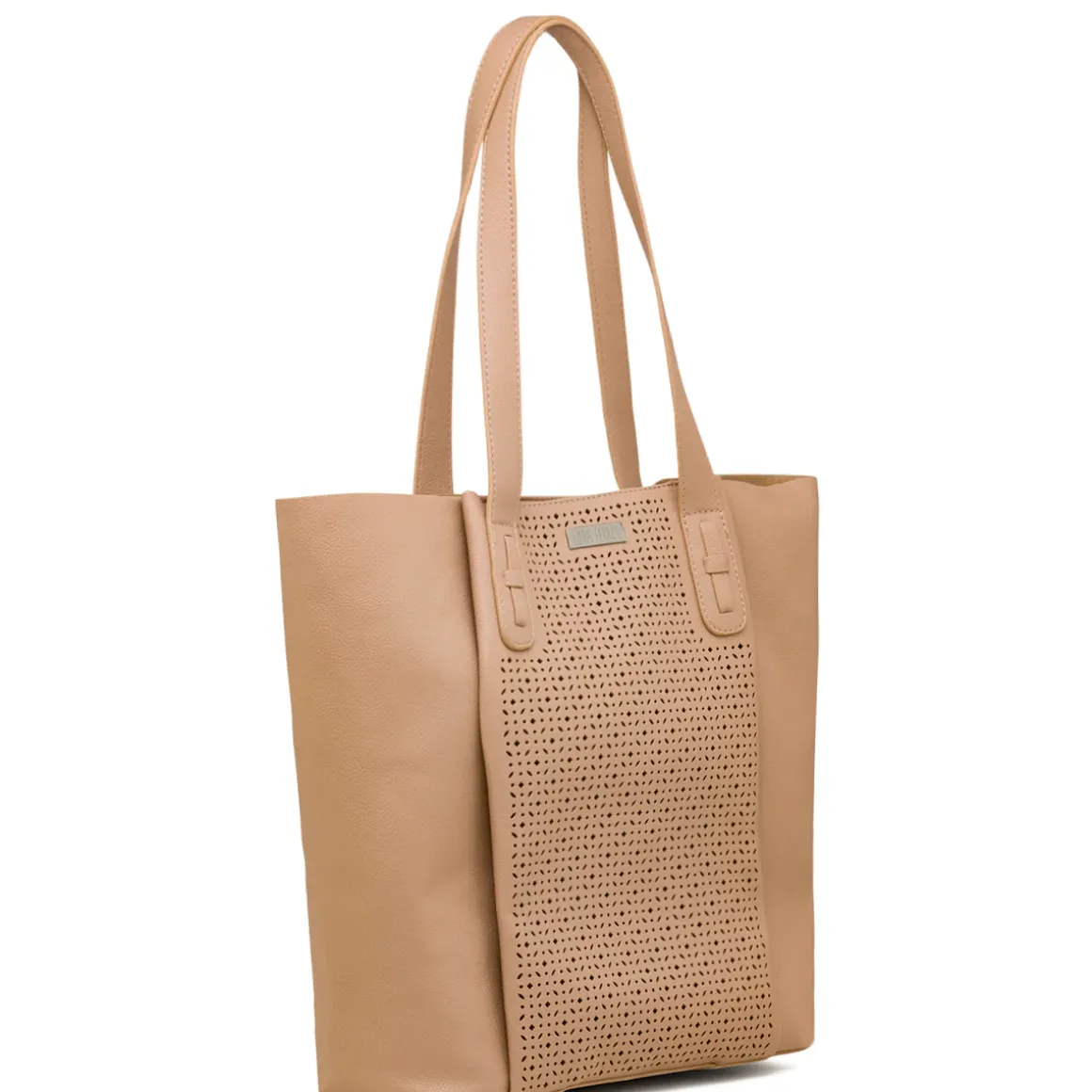 Borsa a spalla beige da Donna con dettagli traforati Lora Ferres