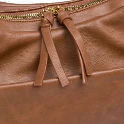 Borsa a spalla beige da Donna con tasca e zip Lora Ferres