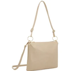 Borsa a spalla beige da Donna con rifiniture dorate Lora Ferres